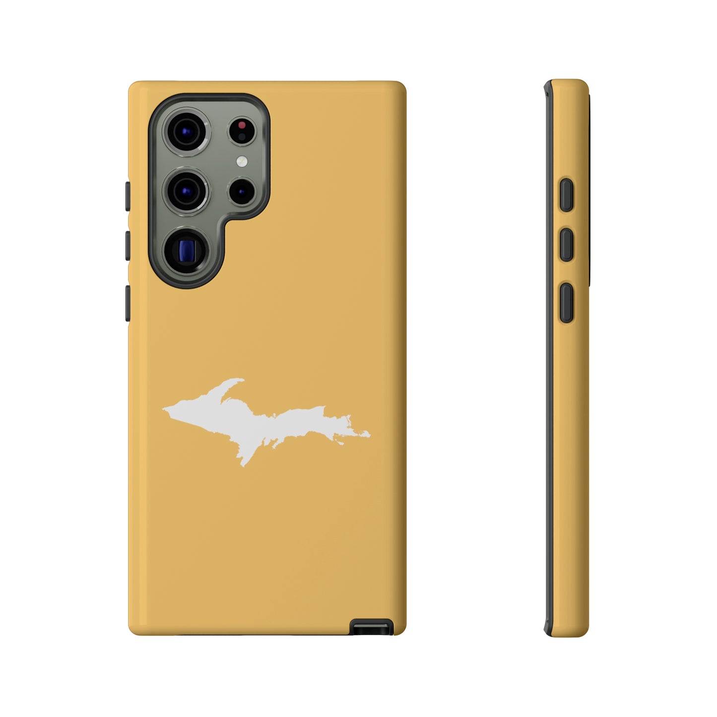 Michigan Upper Peninsula Tough Phone Case (Citrine Color w/ UP Outline) | Samsung & Pixel Android