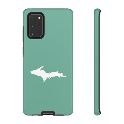 Michigan Upper Peninsula Tough Phone Case ('64 Metallic Mint Green w/ UP Outline) | Samsung & Pixel Android