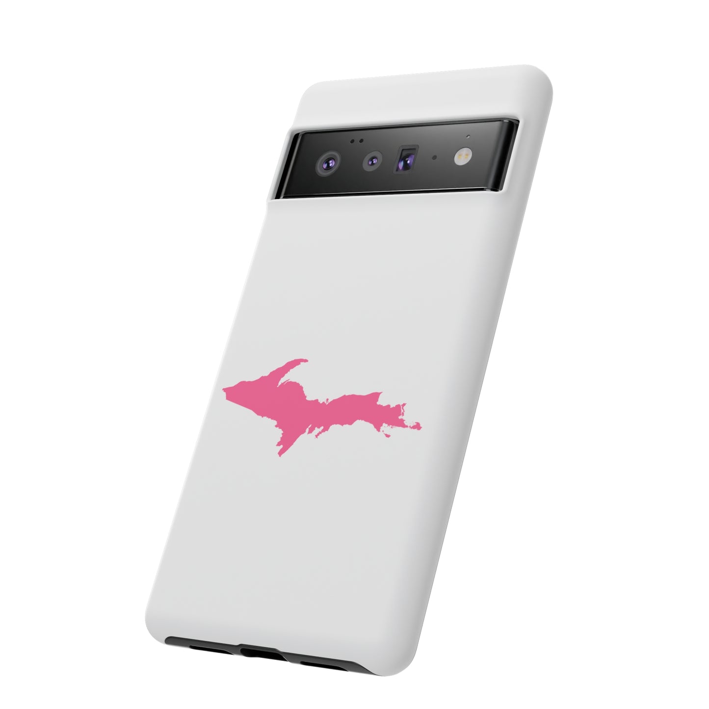 Michigan Upper Peninsula Tough Phone Case (w/ Pink UP Flag Outline) | Samsung & Pixel Android