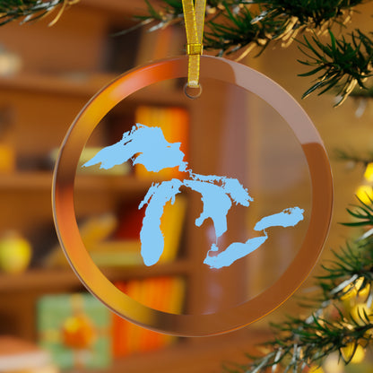 Great Lakes Christmas Ornament | Clear Glass - DTW Blue