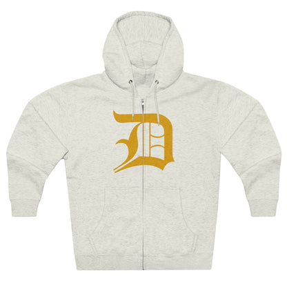 Detroit 'Old English D' Hoodie (Full-Body Gold) | Unisex Full Zip