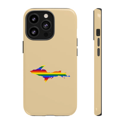 Michigan Upper Peninsula Tough Phone Case (Maple Color w/ UP Pride Flag Outline) | Apple iPhone