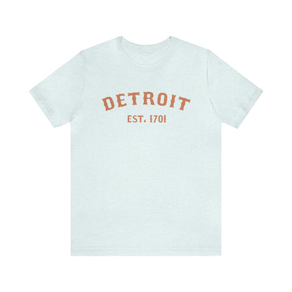 'Detroit EST. 1701' T-Shirt (Copper Ballpark Font) | Unisex Standard