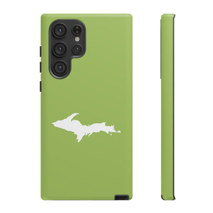 Michigan Upper Peninsula Tough Phone Case (Gooseberry Green w/ UP Outline) | Samsung & Pixel Android