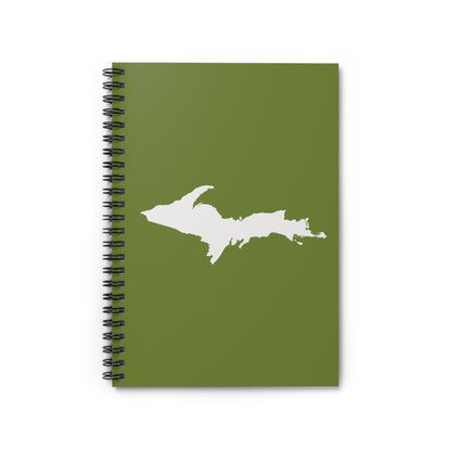 Michigan Upper Peninsula Spiral Notebook (w/ UP Outline) | Olive Green