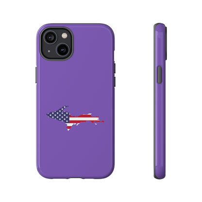 Michigan Upper Peninsula Tough Phone Case (Lake Iris w/ UP USA Flag Outline) | Apple iPhone