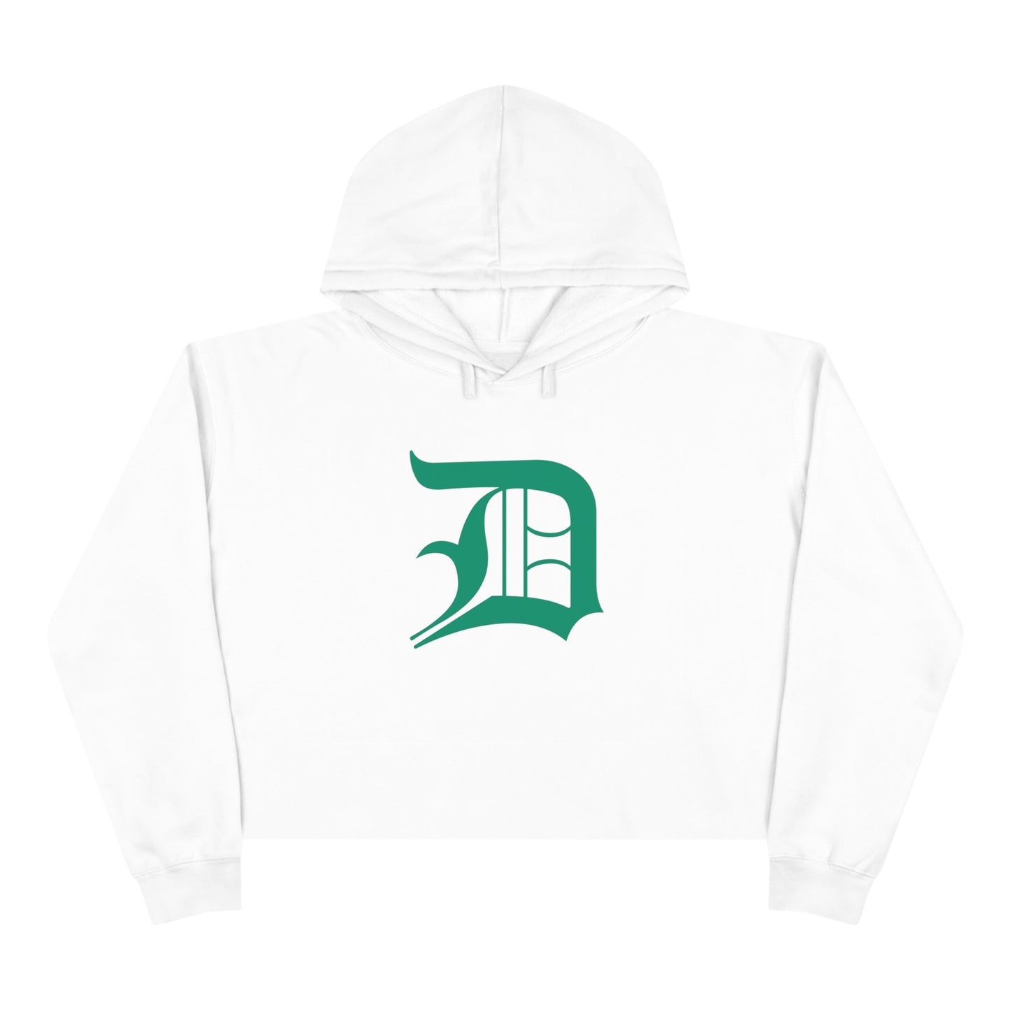 Detroit 'Old English D' Cropped Hoodie (Emerald Green)