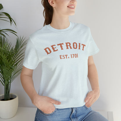 'Detroit EST. 1701' T-Shirt (Copper Ballpark Font) | Unisex Standard