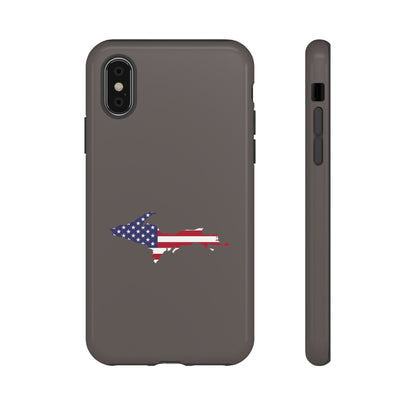 Michigan Upper Peninsula Tough Phone Case (Warren Tank Grey w/ UP USA Outline) | Apple iPhone