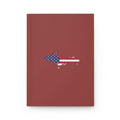 Michigan Upper Peninsula Hardcover Journal (w/ UP USA Flag) | Ruled - Ore Dock Red