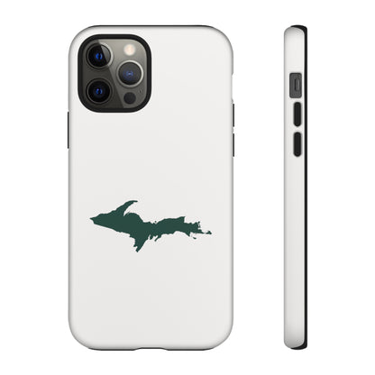 Michigan Upper Peninsula Tough Phone Case (Birch Bark White w/ Green UP Outline) | Apple iPhone