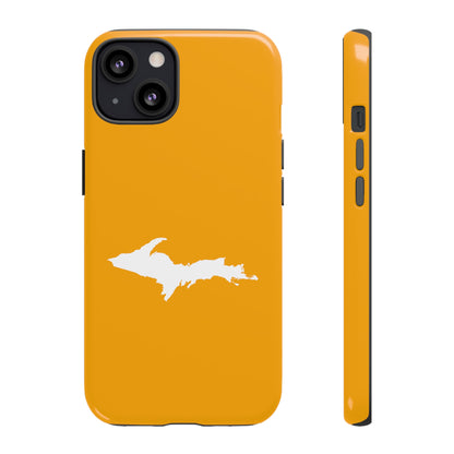 Michigan Upper Peninsula Tough Phone Case (Autumn Birch Leaf Color w/ UP Outline) | Apple iPhone