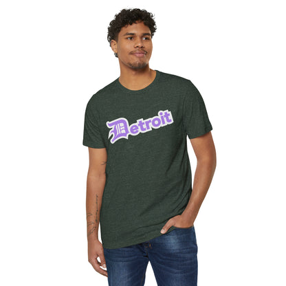 Detroit' T-Shirt (Lavender Old English 'D') | Unisex Recycled Organic