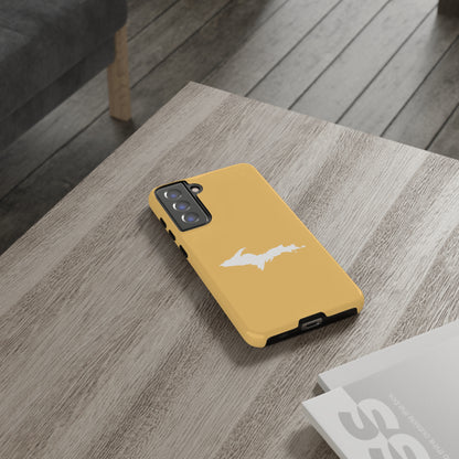 Michigan Upper Peninsula Tough Phone Case (Citrine Color w/ UP Outline) | Samsung & Pixel Android