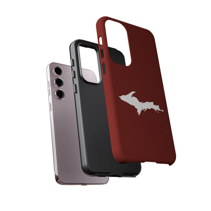 Michigan Upper Peninsula Tough Phone Case (Traverse Cherry Red w/ UP Outline) | Samsung & Pixel Android