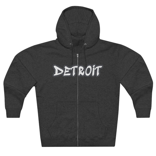 'Detroit' Hoodie (Iron Ore Grey Tag Font) | Unisex Full Zip