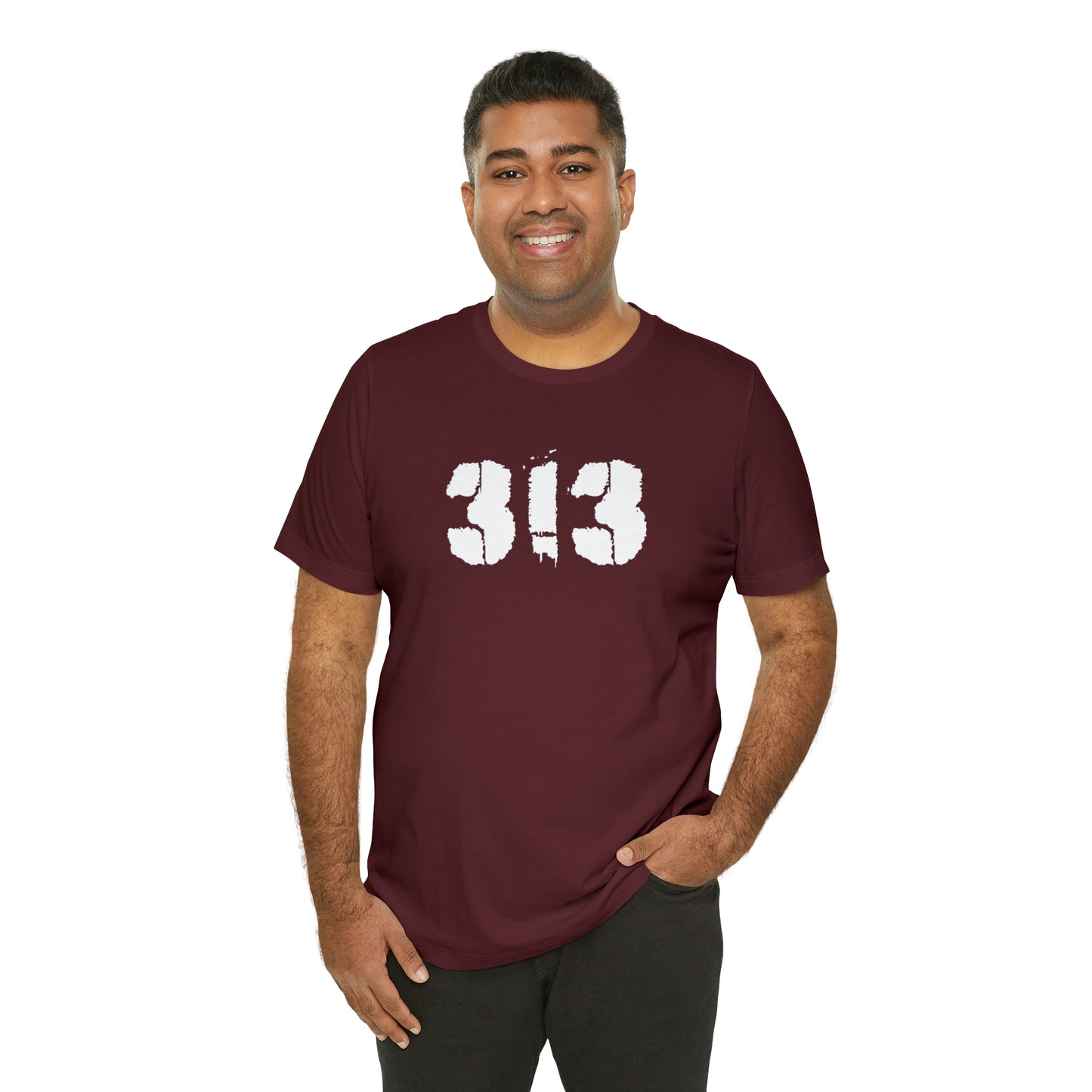 Detroit '313' T-Shirt (Spray Stencil Font) | Unisex Standard Fit