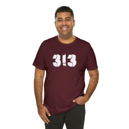 Detroit '313' T-Shirt (Spray Stencil Font) | Unisex Standard Fit