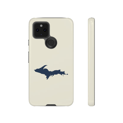 Michigan Upper Peninsula Tough Phone Case (Ivory w/ Navy UP Outline) | Samsung & Pixel Android