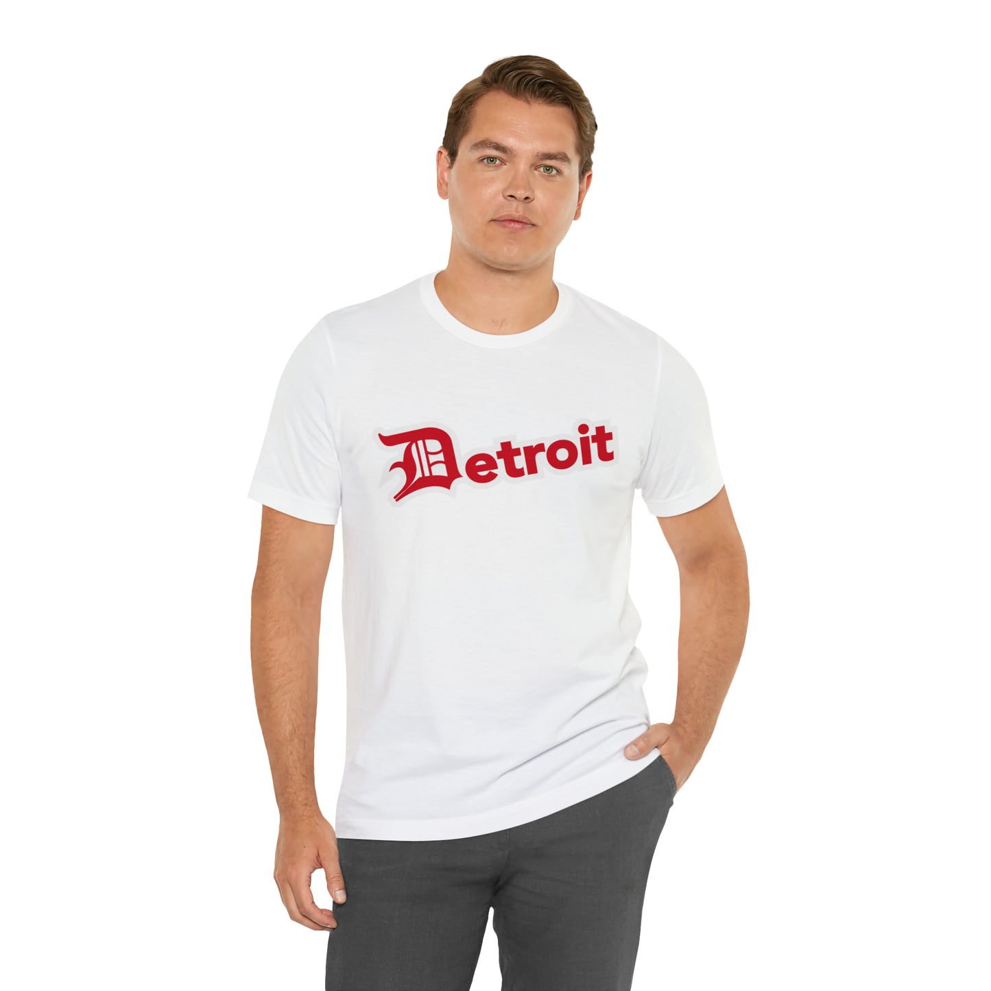 'Detroit' T-Shirt (Aliform Red w/ Old English 'D') | Unisex Standard