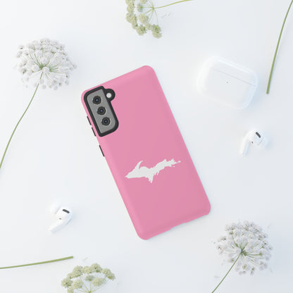 Michigan Upper Peninsula Tough Phone Case ('67 Caddie Pink w/ UP Outline) | Samsung & Pixel Android