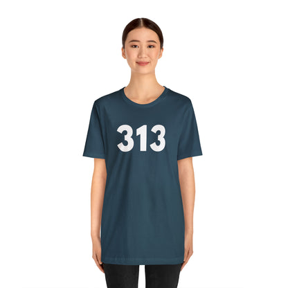 Detroit '313' T-Shirt (Geometric Sans Font) | Unisex Standard Fit