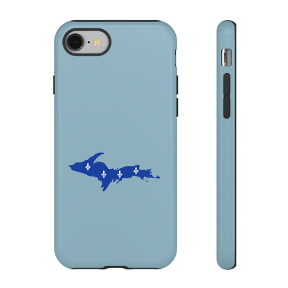 Michigan Upper Peninsula Tough Phone Case (Opal Blue w/ UP Quebec Flag Outline) | Apple iPhone