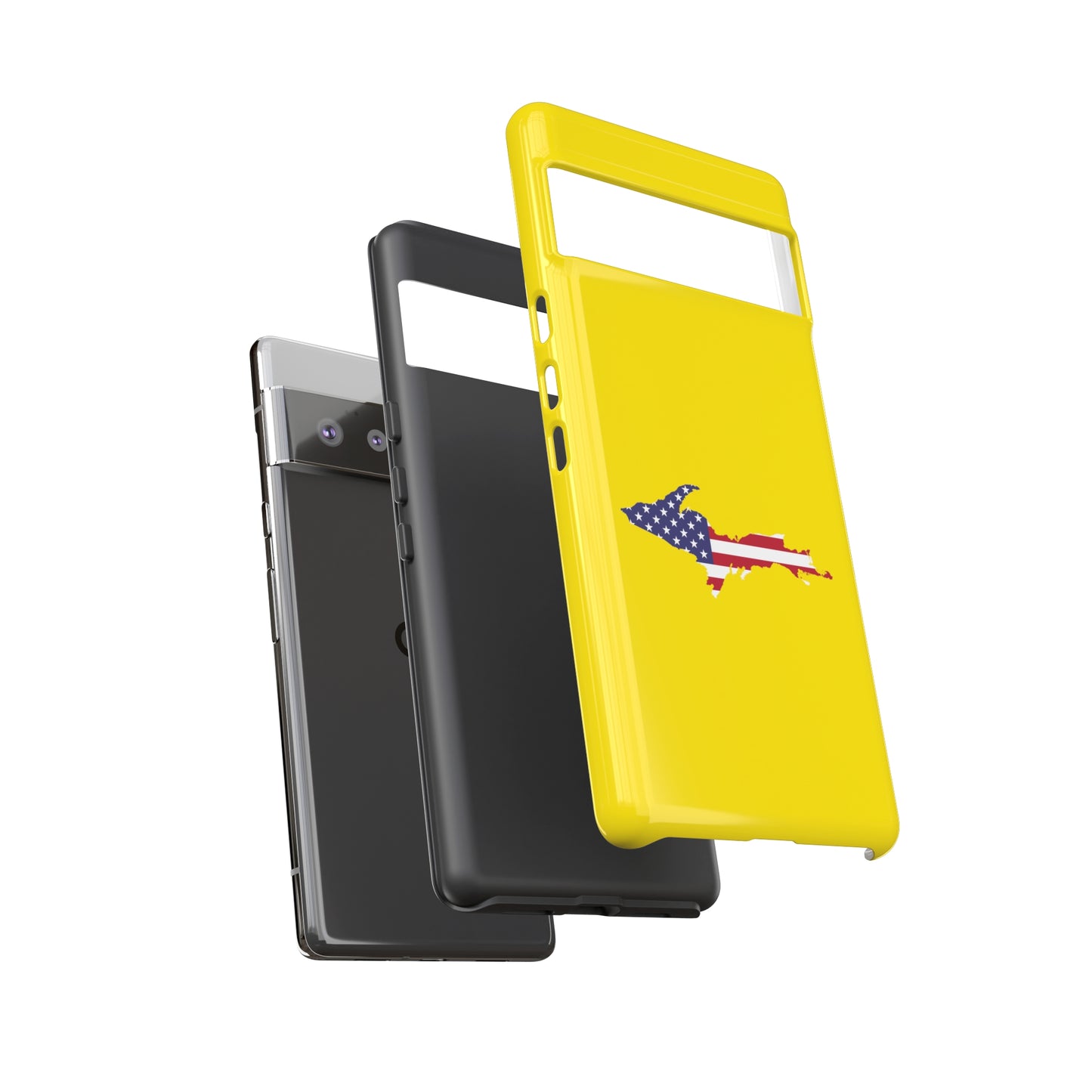 Michigan Upper Peninsula Tough Phone Case (Gadsen Yellow w/ UP USA Flag Outline) | Samsung & Pixel Android