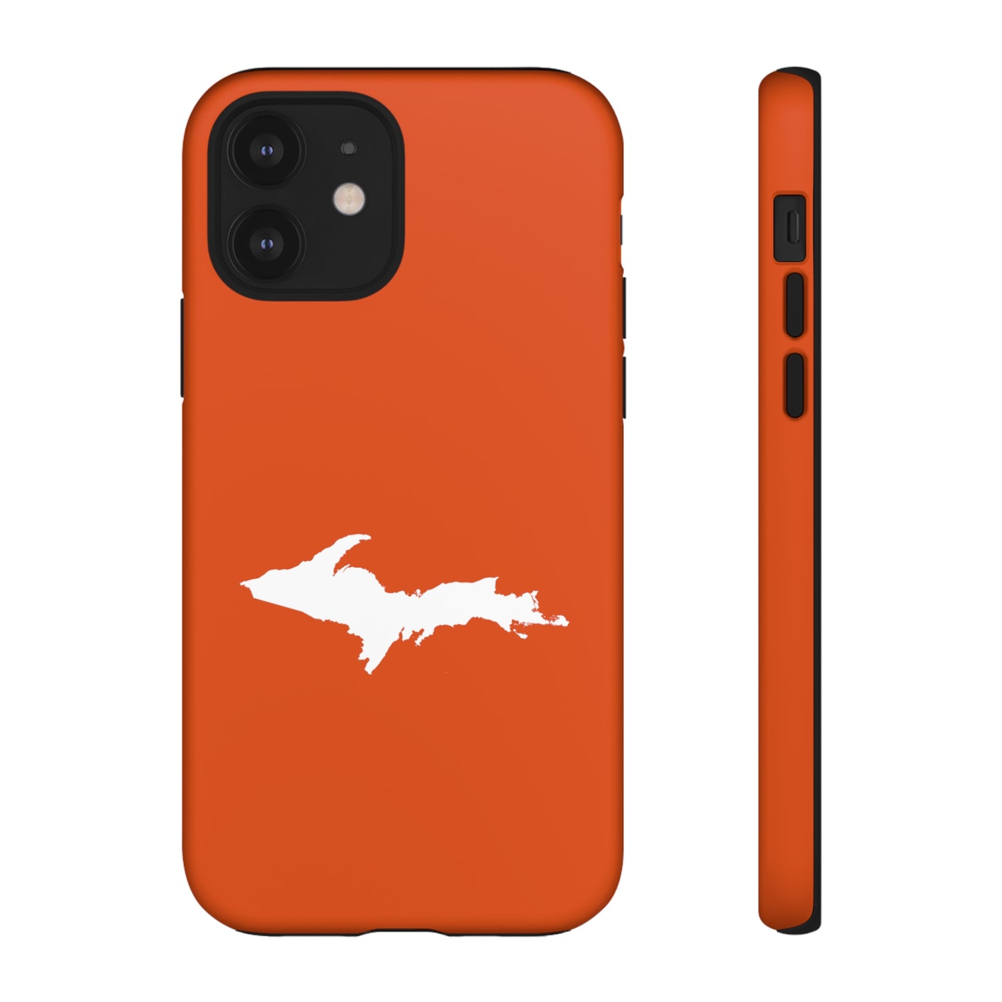 Michigan Upper Peninsula Tough Phone Case (Maple Leaf Orange w/ UP Outline) | Apple iPhone