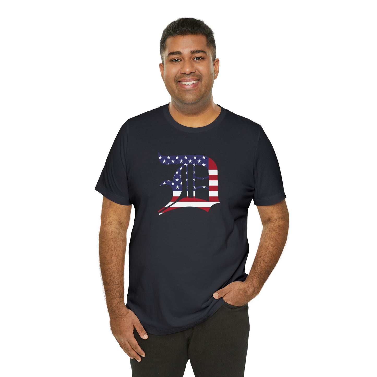 Detroit 'Old English D' T-Shirt (Patriotic Edition) | Unisex Standard