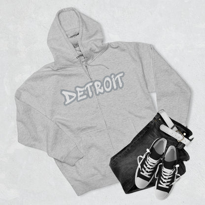 Detroit' Hoodie (Silver Tag Font) | Unisex Full Zip