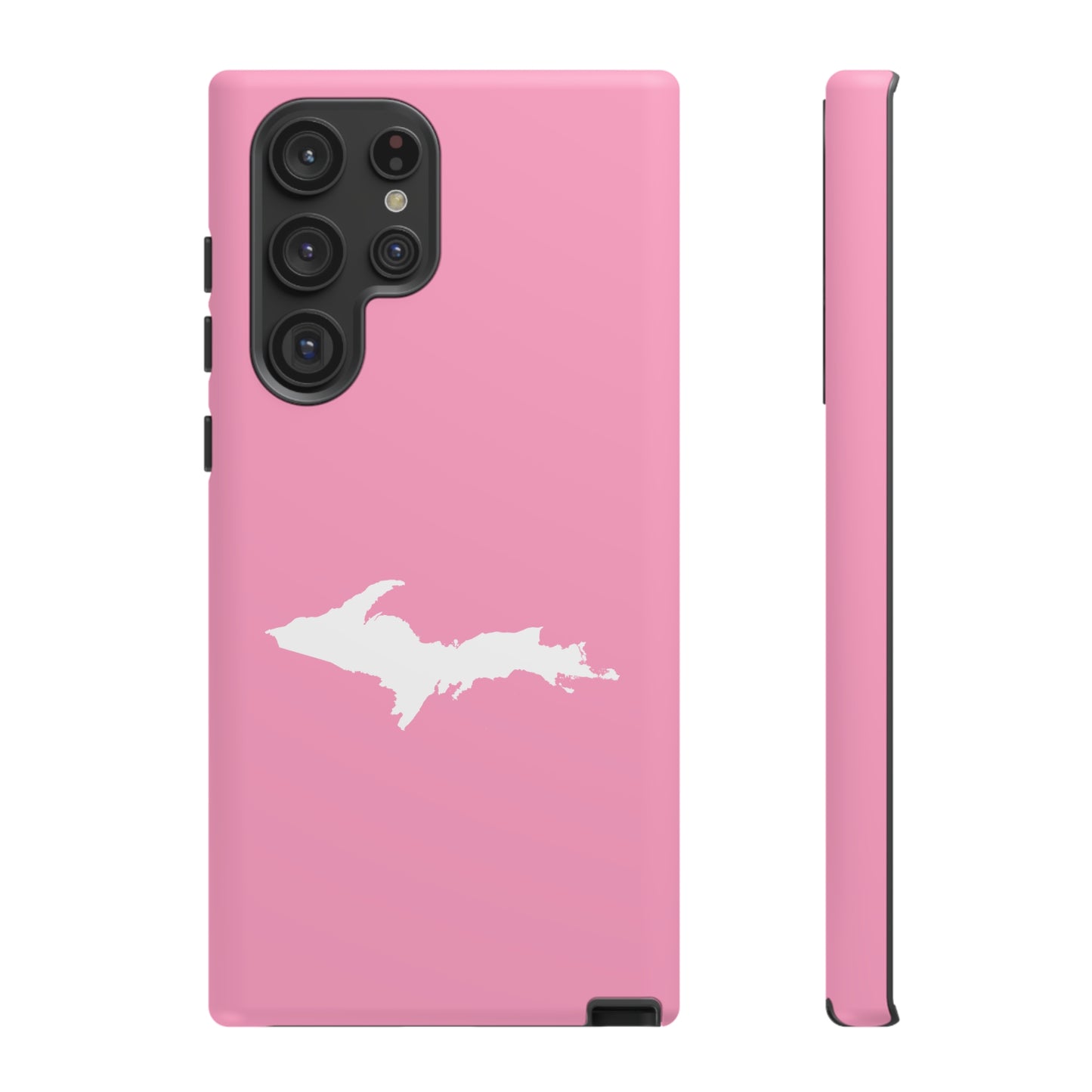 Michigan Upper Peninsula Tough Phone Case ('67 Caddie Pink w/ UP Outline) | Samsung & Pixel Android