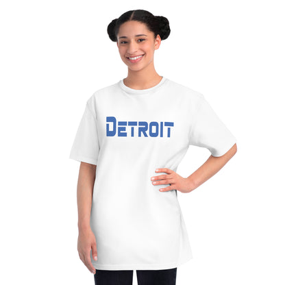 'Detroit' T-Shirt (Azure 1980s Sci-Fi Font) | Organic Unisex