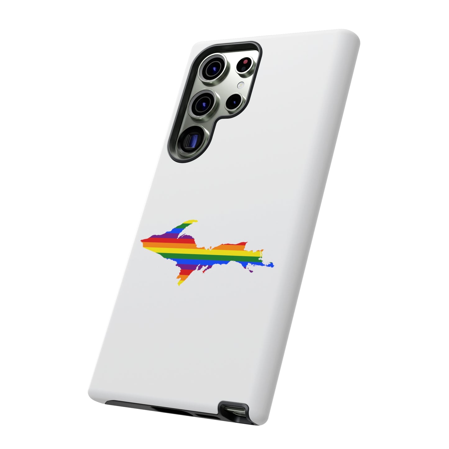 Michigan Upper Peninsula Tough Phone Case (w/ UP Pride Flag Outline) | Samsung & Pixel Android