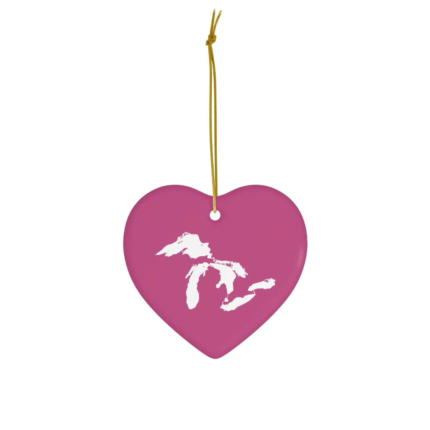 Great Lakes Christmas Ornament (Apple Blossom Pink) | Ceramic