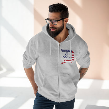 Detroit 'Old English D' Hoodie (Patriotic Edition) | Unisex Full Zip