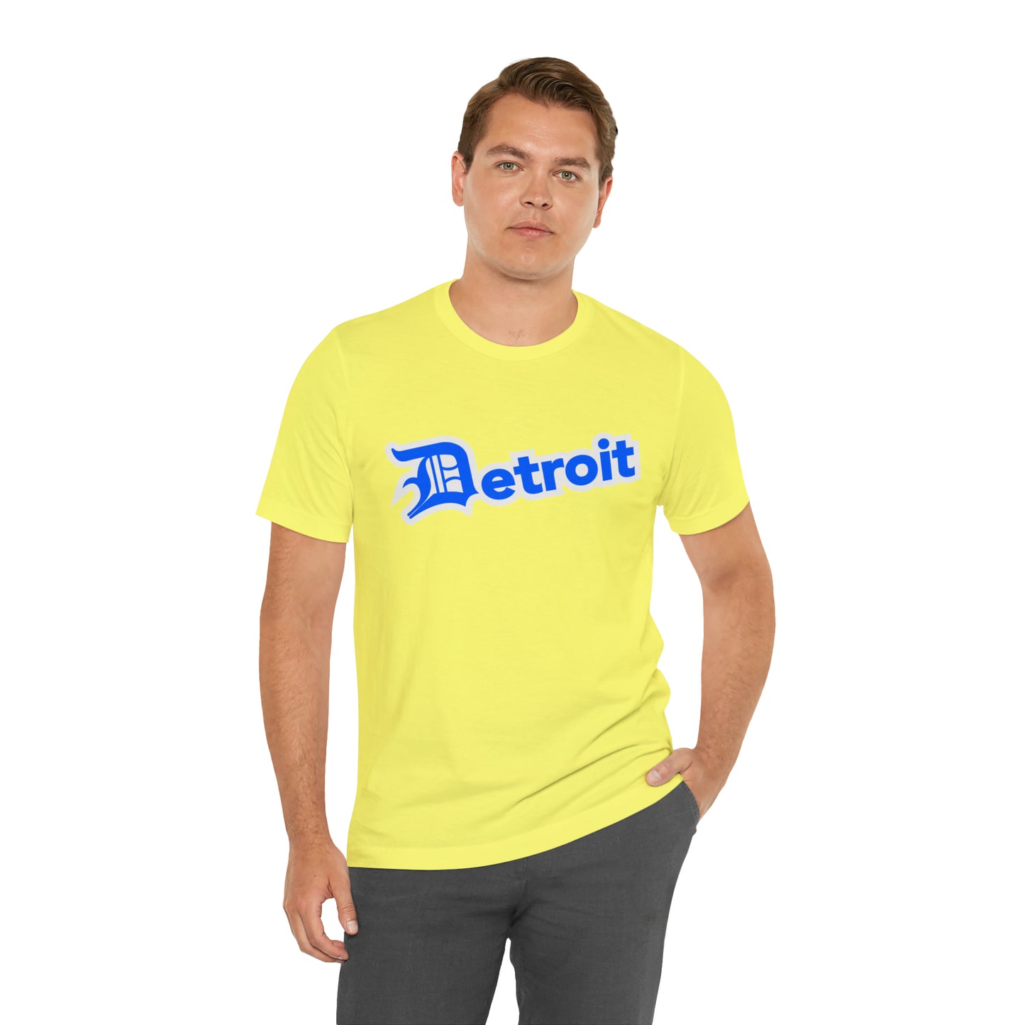 'Detroit' T-Shirt (MotorTown Blue w/ Old English 'D') | Unisex Standard