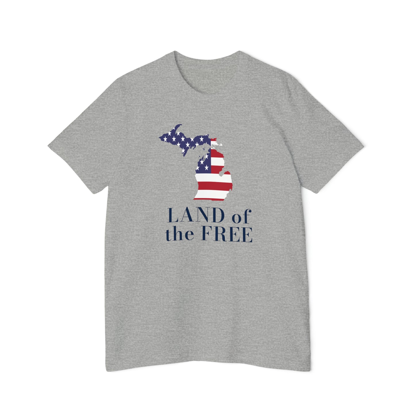 'Land of the Free' T-Shirt (w/ MI USA Flag) | Made in USA