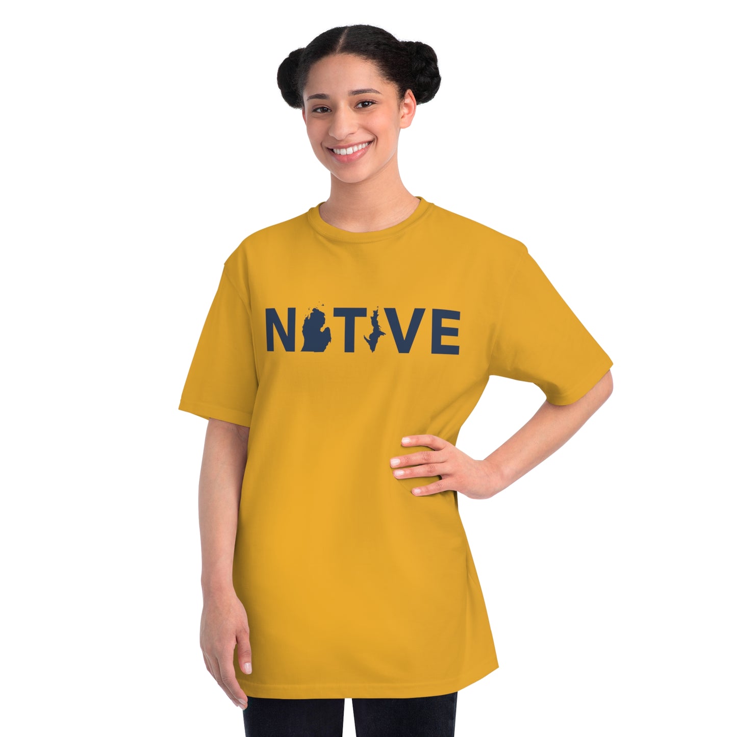 Michigan 'Native' T-Shirt (Geometric Sans Font) | Unisex Organic