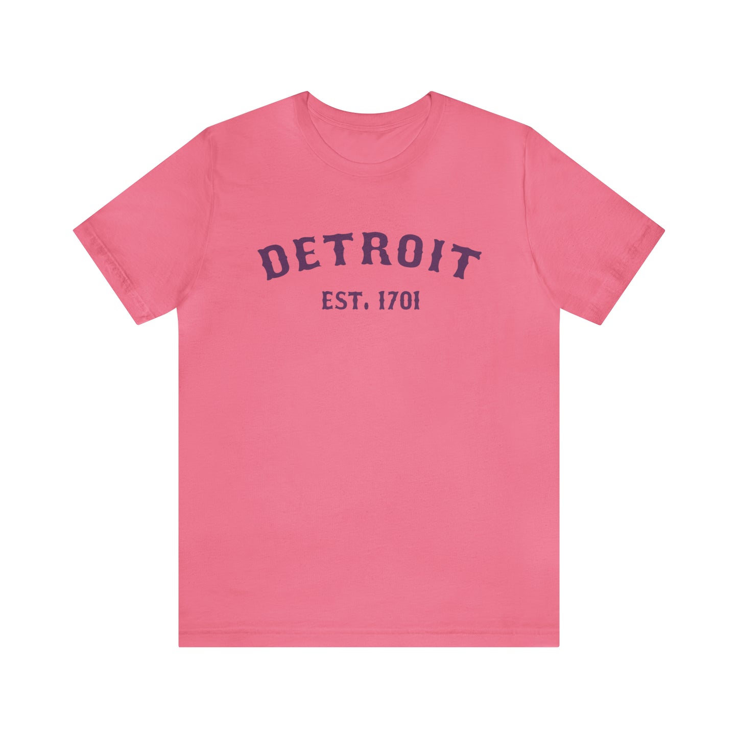 'Detroit EST. 1701' T-Shirt (Plum Ballpark Font) | Unisex Standard