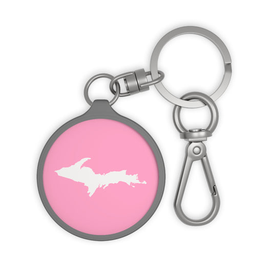 Michigan Upper Peninsula Keyring (w/ UP Outline) | '67 Caddie Pink