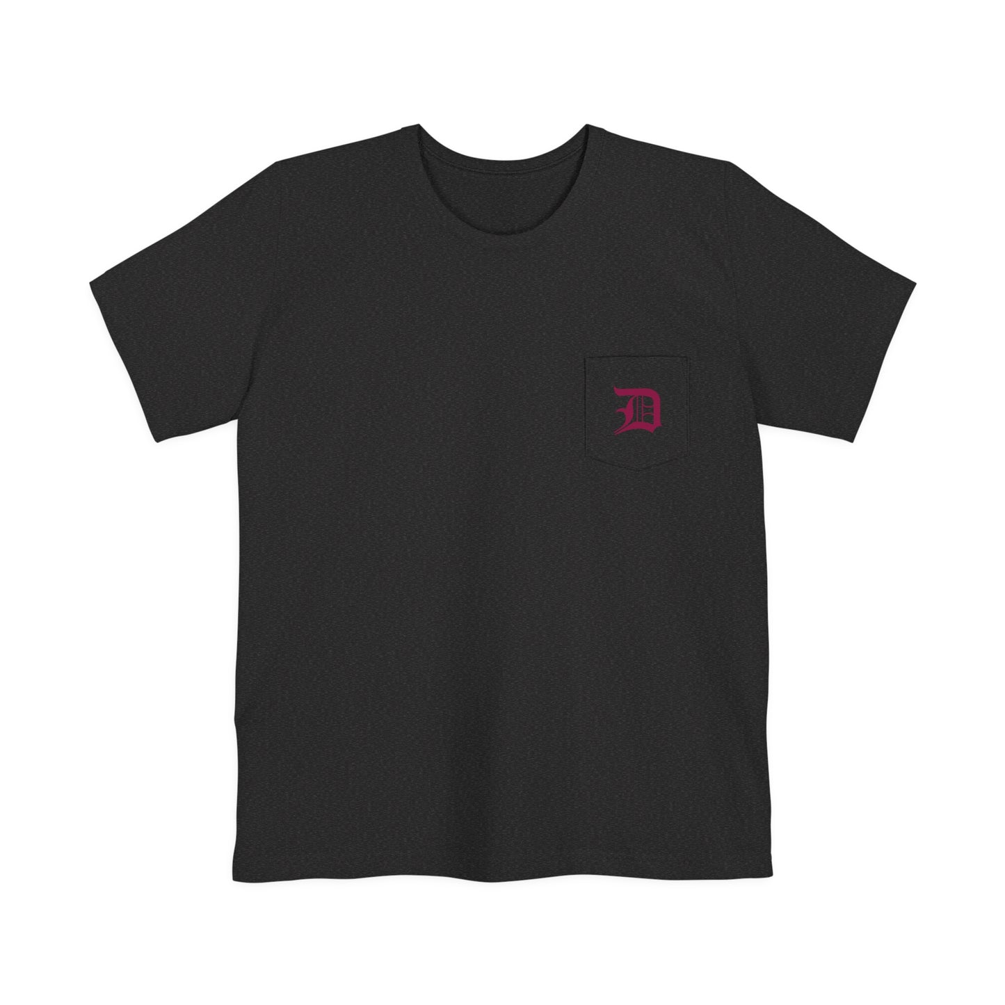 Detroit 'Old English D' Pocket T-Shirt (Ruby Red) | Unisex Standard