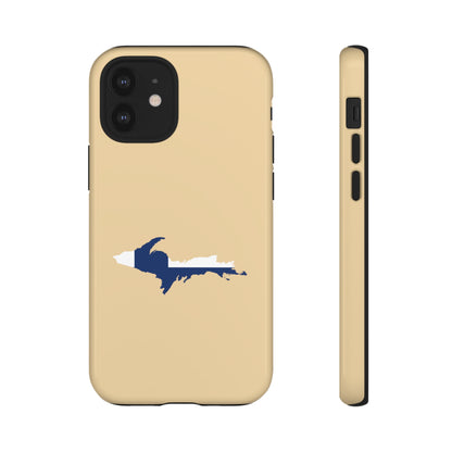 Michigan Upper Peninsula Tough Phone Case (Maple Color w/ UP Finland Flag Outline) | Apple iPhone