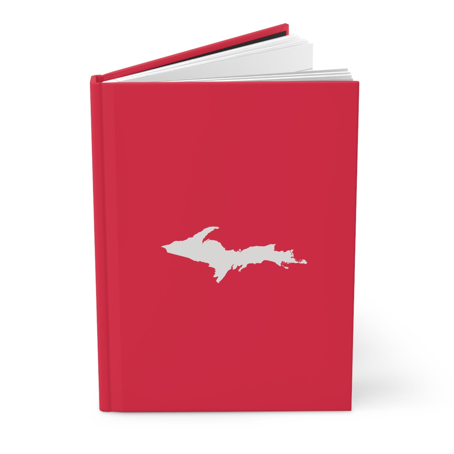 Michigan Upper Peninsula Hardcover Journal (Lighthouse Red w/ UP Outline) | Ruled - 150pgs