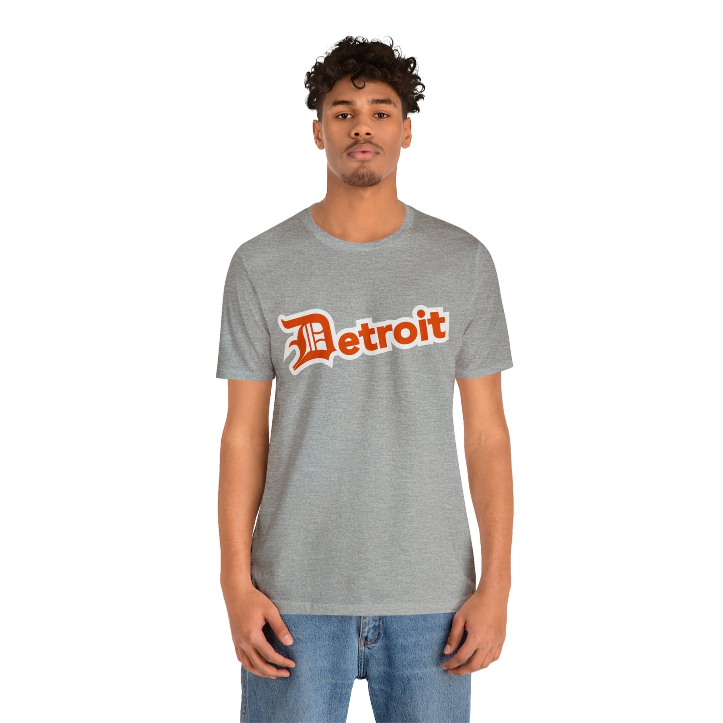 'Detroit' T-Shirt (Maple Leaf Orange w/ Old English 'D') | Unisex Standard