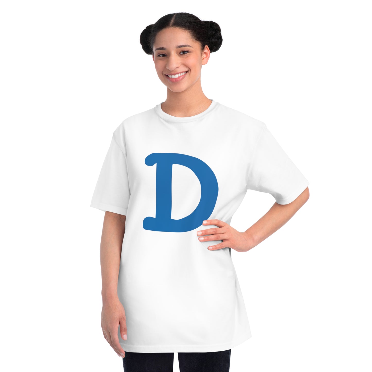 Detroit 'Old French D' T-Shirt (Azure Full  Outline) | Unisex Organic