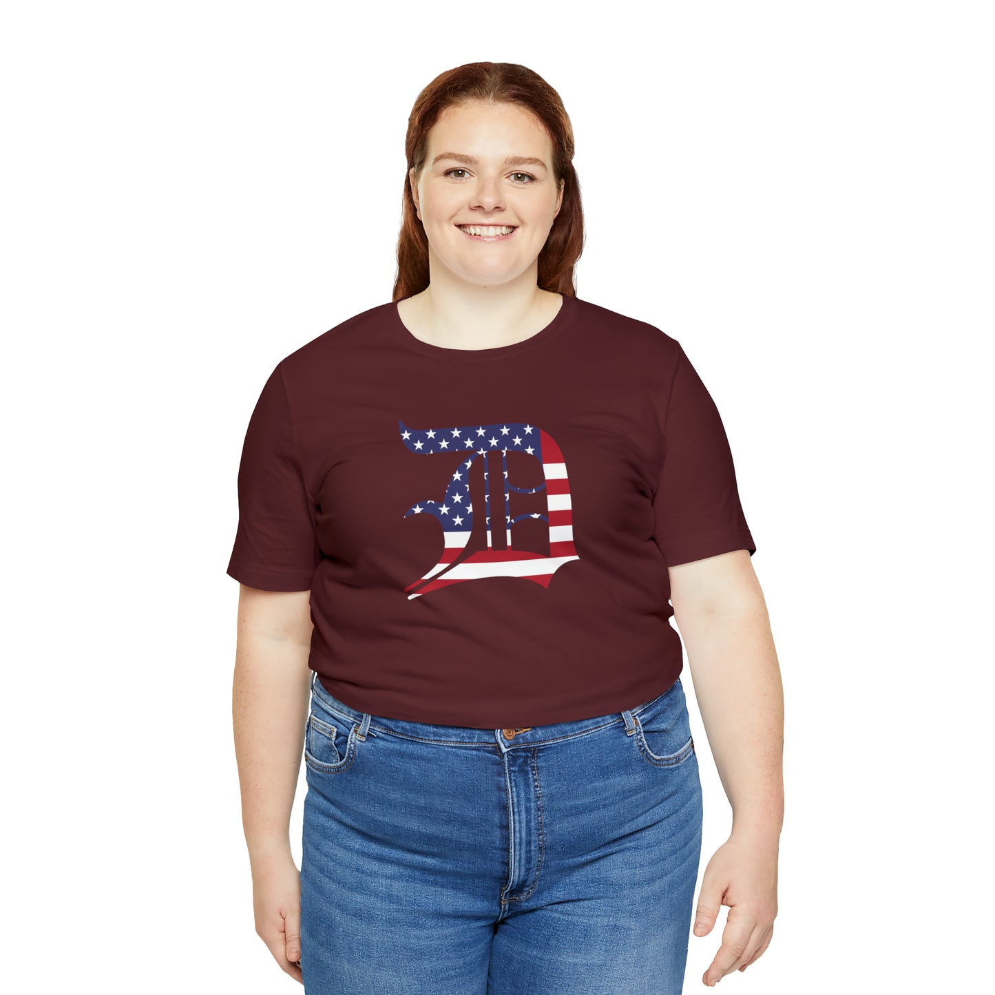 Detroit 'Old English D' T-Shirt (Patriotic Edition) | Unisex Standard