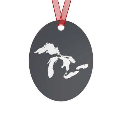 Great Lakes Christmas Ornament | Metal - Iron Ore Grey