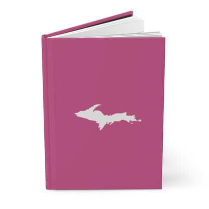 Michigan Upper Peninsula Hardcover Journal (Apple Blossom Pink w/ UP Outline) | Ruled - 150pgs