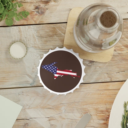 Michigan Upper Peninsula Bottle Opener (w/ UP USA Flag ) | Hickory Color